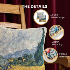 CCOV-ART-VG-WHEAT| VAN GOGH A WHEATFIELD PILLOWCASE/CUSHION COVER  18X18 INCH