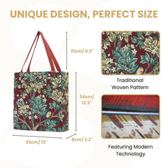 GUSS-ART-WM-TLRD | William Morris Tree of Life Red Foldable Gusset Shopping Bag