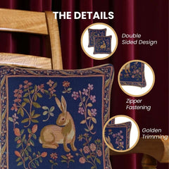 CCOV-ART-LU-RABBITBL	Cushion Cover Art Rabbit Blue W45 x H45 CM (W18 x H18 INCH)