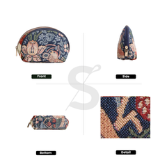 COSM-STBL | William Morris Strawberry Thief Blue Cosmetic Make Up Bag