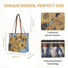 COLL-ART-VG-SUNF | Van Gogh Sunflowers College/Shoulder Tote Bag