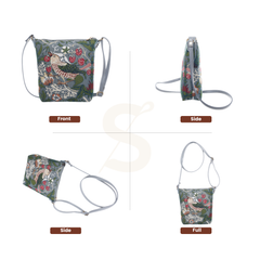 SLING-STGR | Strawberry Thief Grey Sling Bag Crossbody