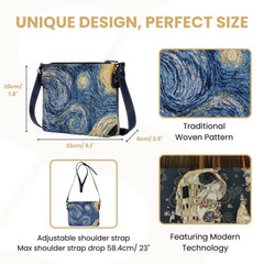 XB02-ART-VG-STAR | VAN GOGH STARRY NIGHT CROSS BODY BAG PURSE HANDBAG