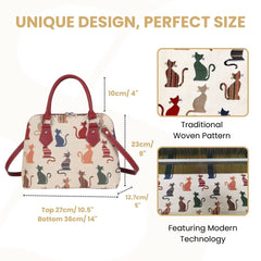 CONV-CHEKY | Cheeky Cat Convertible Top Handle Purse Handbag