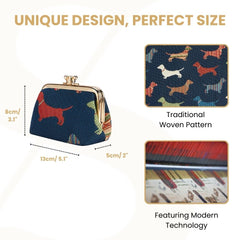 FRMP-DACH | DACHSHUND COIN CLASP FRAME PURSE WALLET