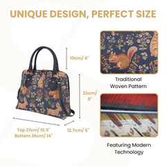 CONV-FORE | Forest Life Blue Top Handle Purse Handbag