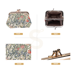 FRMP-GLILY | WILLIAM MORRIS GOLDEN LILY COIN CLASP FRAME PURSE WALLET
