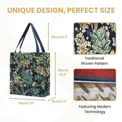 GUSS-ART-WM-TLBL | William Morris Tree of Life Blue Foldable Gusset Shopping Bag