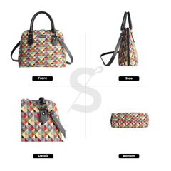 CONV-MTRI | Multicolor Triangle Convertible Top Handle Purse Handbag
