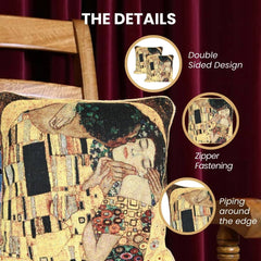 CCOV-ART-KLIMT-4 | Gustav Klimt Tree of Life Gold Pillowcase/CUSHION COVER | DECORATIVE DESIGN FASHION HOME PILLOW 18X18 INCH