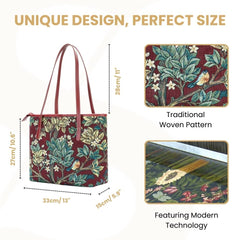 COLL-ART-WM-TLRD | William Morris Tree of Life Red College/Shoulder Tote Bag