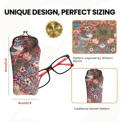 GPCH-STRD | WILLIAM MORRIS STRAWBERRY THIEF RED GLASSES SUNGLASSES POUCH CASE