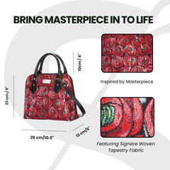 CONV-RMTD | Rennie Mackintosh Rose and Teardrop Convertible Top Handle Purse Handbag