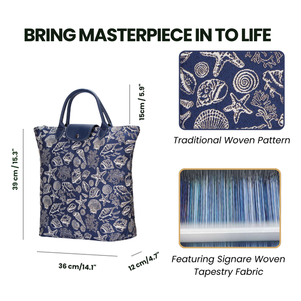 Sea Shell Foldable Reusable Grocery shopping Bag – Signare USA