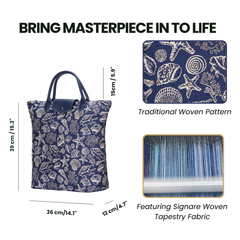FDAW-SHELL | SEA SHELL FOLDAWAY GROCERY BAG