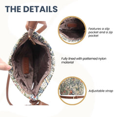 XB02-GLILY | WILLIAM MORRIS GOLDEN LILY CROSS BODY BAG PURSE HANDBAG