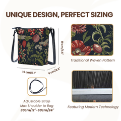 SLING-MGDBK | MORNING GARDEN BLACK SLING BAG PURSE CROSSBODY