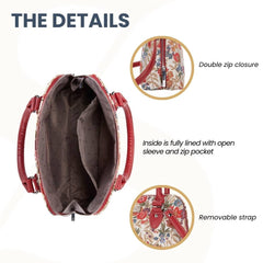 CONV-FLMD | Flower Meadow Convertible Top Handle Purse Handbag