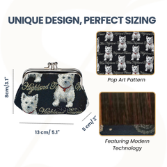 FRMP-WES | WESTIE DOG COIN CLASP FRAME PURSE WALLET