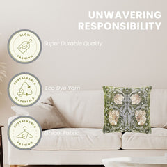 CCOV-PN-PIMPERNEL-GN | WILLIAM MORRIS PIMPERNEL AND THYME GREEN - PANELLED PILLOWCASE/CUSHION COVER 18X18 INCH