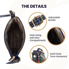 SLING-STBL | WILLIAM MORRIS STRAWBERRY THIEF BLUE SLING BAG PURSE CROSSBODY