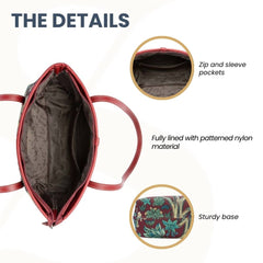 COLL-ART-WM-TLRD | William Morris Tree of Life Red College/Shoulder Tote Bag