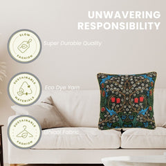 CCOV-PN-BLACKTHORN | WILLIAM MORRIS BLACKTHORN - PANELLED PILLOWCASE/CUSHION COVER 18X18 INCH