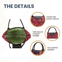 FDAW-RMTD | RENNIE MACKINTOSH ROSE AND TEARDROP FOLDAWAY GROCERY BAG