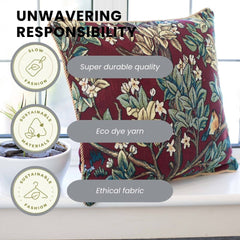 CCOV-ART-MORRIS-3 | WILLIAM MORRIS TREE OF LIFE RED Pillowcase/CUSHION COVER | DECORATIVE DESIGN FASHION HOME PILLOW 18X18 INCH