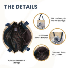 GUSS-ART-JP-WAVE | Great Wave of Kanagawa Foldable Gusset Shopping Bag