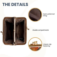 FRMP-MTRI | MULTICOLOR TRIANGLE COIN CLASP FRAME PURSE WALLET