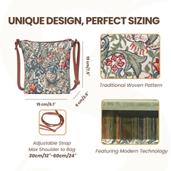 SLING-GLILY | WILLIAM MORRIS GOLDEN LILY SLING BAG PURSE CROSSBODY