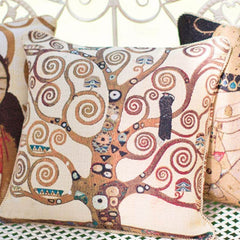 CCOV-ART-KLIMT-2 | Gustav Klimt Tree of Life Pillowcase/CUSHION COVER | DECORATIVE DESIGN FASHION HOME PILLOW 18X18 INCH