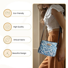 XB02-WIOW | WILLIAM MORRIS WILLOW BOUGH CROSS BODY BAG PURSE HANDBAG