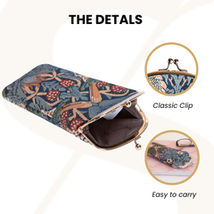 GPCH-STBL | WILLIAM MORRIS STRAWBERRY THIEF BLUE GLASSES SUNGLASSES POUCH CASE