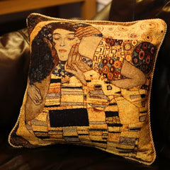 CCOV-ART-KLIMT-4 | Gustav Klimt Tree of Life Gold Pillowcase/CUSHION COVER | DECORATIVE DESIGN FASHION HOME PILLOW 18X18 INCH