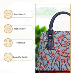 CONV-BLOS | Almond Blossom And Swallow Convertible Top Handle Purse Handbag