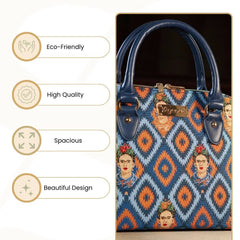 CONV-FKICON | Frida Kahlo Convertible Top Handle Purse Handbag