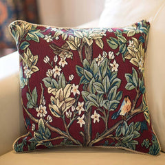 CCOV-ART-MORRIS-3 | WILLIAM MORRIS TREE OF LIFE RED Pillowcase/CUSHION COVER | DECORATIVE DESIGN FASHION HOME PILLOW 18X18 INCH