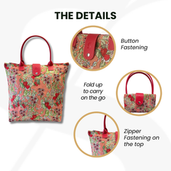 FOLD-WLSTRW | WILD STRAWBERRY FOLDING BAG