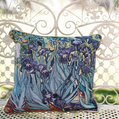CCOV-ART-VANGOGH-2 | VAN GOGH IRIS PILLOWCASE/CUSHION COVER | DECORATIVE DESIGN FASHION HOME PILLOW 18X18 INCH