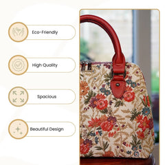 CONV-FLMD | Flower Meadow Convertible Top Handle Purse Handbag