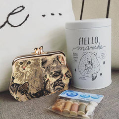 FRMP-CAT | CAT COIN CLASP FRAME PURSE WALLET