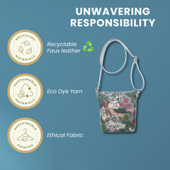 SLING-STGR | Strawberry Thief Grey Sling Bag Crossbody