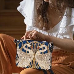 XB02-ART-WC-SWAN | WALTER CRANE SWAN CROSS BODY BAG PURSE HANDBAG