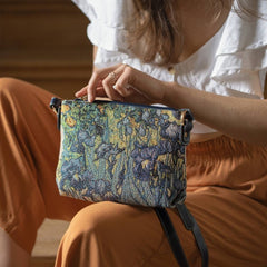XB02-ART-VG-IRIS | VAN GOGH IRIS CROSS BODY BAG PURSE HANDBAG