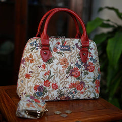 CONV-FLMD | Flower Meadow Convertible Top Handle Purse Handbag