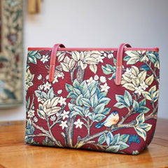 COLL-ART-WM-TLRD | William Morris Tree of Life Red College/Shoulder Tote Bag