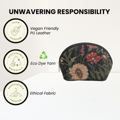 COSM-MGDBK | Morning Garden Black Cosmetic Make Up Bag
