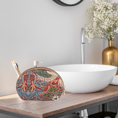 COSM-STRD | William Morris Strawberry Thief Red Cosmetic Make Up Bag
